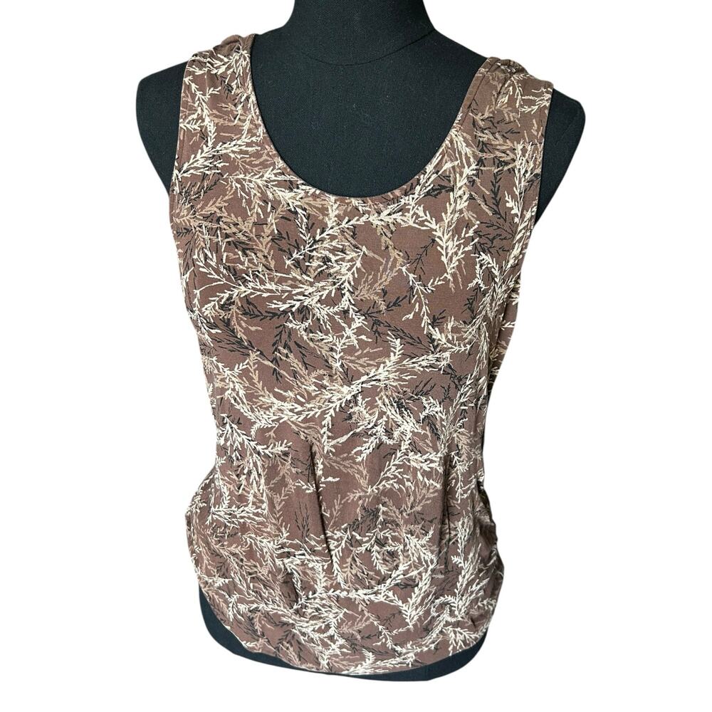 J. Jill Women’s Brown Floral Boho Casual Blouse Top Size Small Petite